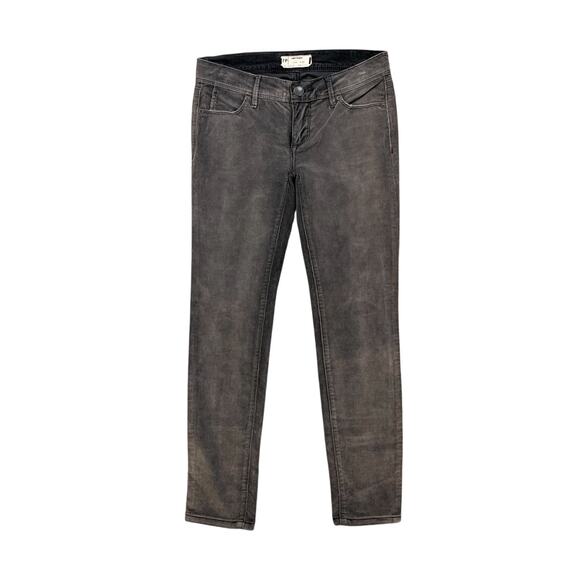 Free People Pants Women 25 Titanium Cotton Blend Corduroy Skinny Zip Fly Cropped - Picture 1 of 10